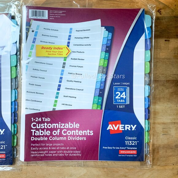 AVERY 11321 Ready Index 24 Tab Double Column Binder Dividers - 2 SETS | NWT - Picture 2 of 9